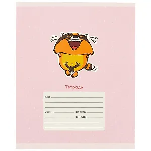 Тетрадь в клетку Unnika, "Забавный енот", 24 листа, в ассортименте