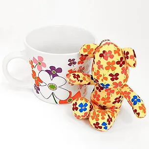 Подарочный набор мишка и кружка Flowers (SN004) 2372304