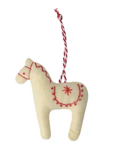 Новогоднее подвесное украшение Символ года Лошадка (текстиль) (10см) (12-STN-3)