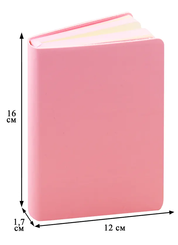 Ежедневник недатированный «Soft Touch» А6+, розовый, 136 листов, экокожа, Listoff 255605 — 2
