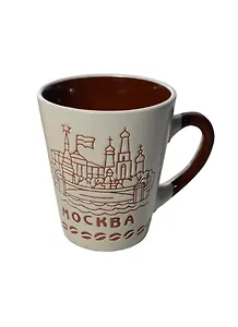 Кружка кофейная фарфоровая цв. кремовый "Москва Панорама" (065-4CR-17)