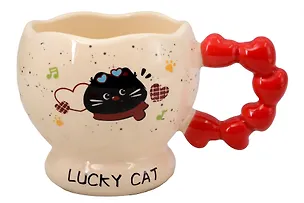 Кружка Котик Lucky Cat (ручка с сердечками) (керамика) (380мл) (12-34466-HY-1347) 3144698