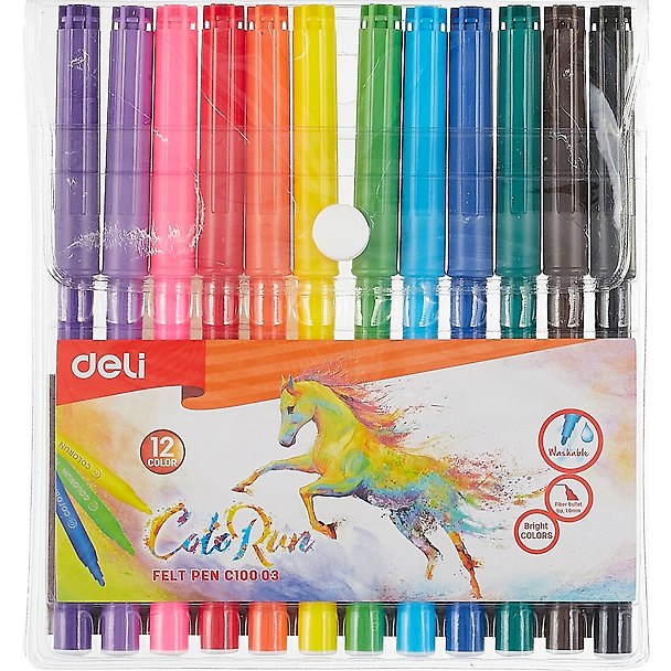 Фломастеры «Color Run» Deli, 12 цветов 258911 — 1