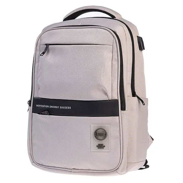 Рюкзак "Light beige" 2 отделения, 43*31*14,5 см, полиэстер, 4 кармана USB-выход 3080342 — 2