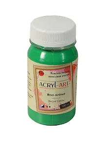 Краска акриловая "Акрил-Арт" ярко-зел.,100мл,банка, Таир
