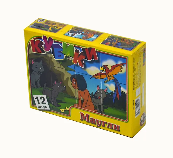 Игра, Кубики 12шт "Маугли" 00529 1885665 — 1