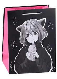 Пакет А4 32*26*12 "Аниме. Девочка  с ушками" дет., бум.мат.ламинат