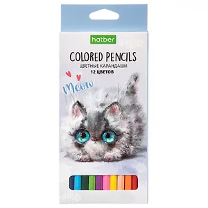 Карандаши цветные Hatber, "Eco.Кошарики", 12 цветов