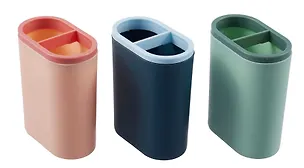 Стакан для пишущих принадлежностей, пластик, овальный, ассорти 3073959