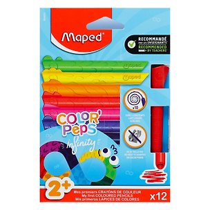 Карандаши цветные 12цв "COLOR'PEPS INFINITY KIDY" ударопрочн., блист., MAPED 3156869