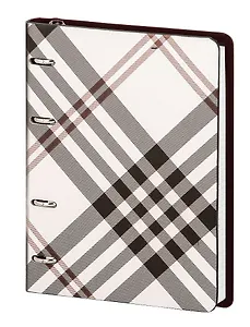 Тетрадь 120л кл. "Quadro" на кольцах, смен.блок, обл. кож.зам, ассорти, инд.уп., IN FOLIO