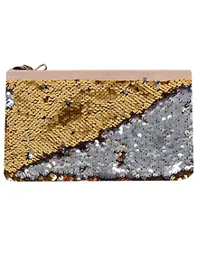 Пенал-косметичка "Пайетки. золото/серебро"