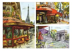 ДРУГИЕ ЛЮДИ Рисовая бумага А3 Старое кафе 1016