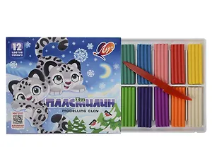 Пластилин 12цв 180гр "ZOO" к/к., стек, Гамма