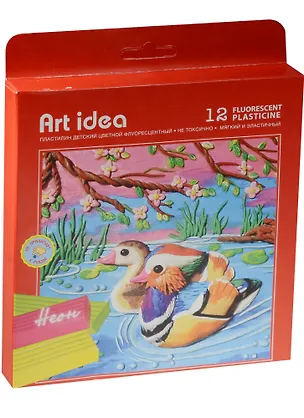 Пластилин Art idea "НЕОН", 12 цветов 241280