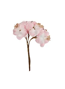 Декоративный букет Тканевые цветочки (6 бутонов) (d-3,5см) (высота-11см) (ярко-розовый, белый) (H