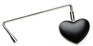 Крючок из металла для сумки (черное сердце) (13265)