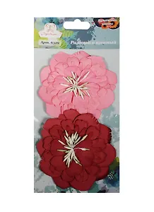 Бумажные цветы Розовый и красный (6329) (2шт.) (Рукоделие) (3+) (упаковка)