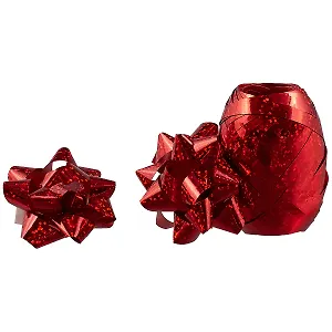 Набор для упаковки «Голография красный», 2 банта, лента