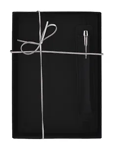 Набор канцелярский "Black" книга для записей c чехлом для ручки, ручка шариковая