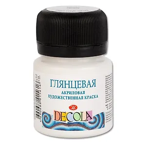 Краска акриловая белая 20мл "Декола" глянцевая, ЗХК