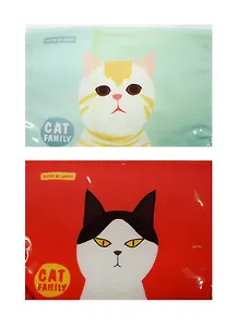 Папка на молнии B5 "Cat family" пластиковая, ассорти, Languo