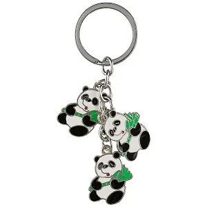 Брелок Панда с веточкой (металл)