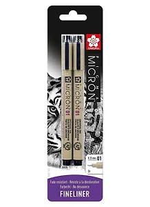 Ручки капиллярные черные 02шт "Pigma Micron" 0.25мм