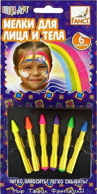 Мелки для грима лица и тела, 6 цветов, Fancy Creative 2388111 — 1