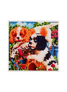 Набор для творчества, Рыжий Кот, Алмазная мозаика Щенки Кокер-Спаниеля, 20х20 c подр., с полн. заполн. (класс.),26цв. AC20062