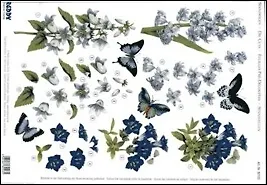 Аппликация бумажная вырубная для объемных рисунков (G82103) Цветы 3 2260943