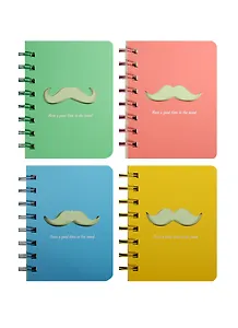 Блокнот А7 96л "Усы", спираль, вн.бл.лин.кремовый, ассорти