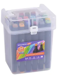 Маркеры для скетчинга 24цв "ART DEBUT "BLACK" двусторонние, базовые цвета