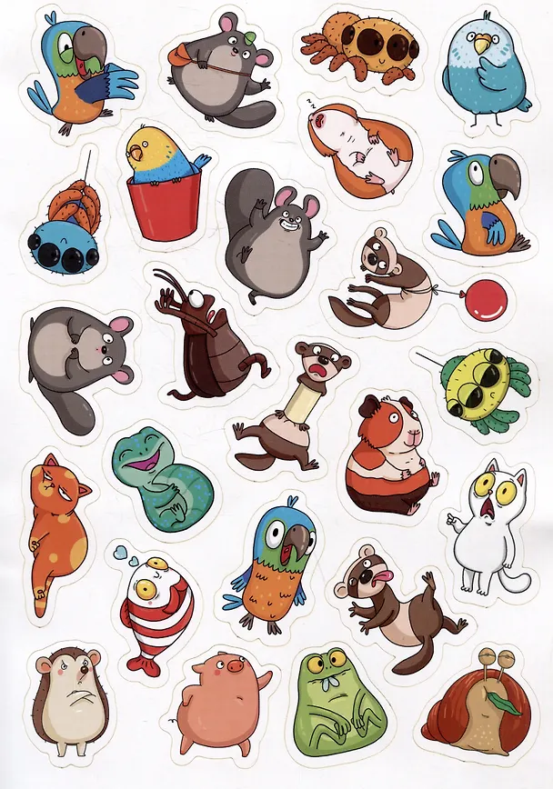 Книга Домашние животны. 100 наклеек () — 3