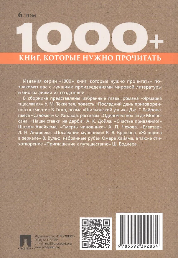 Книга 1000+ книг, которые нужно прочитать. Омар Хайям. Рубаи. Джордж Гордон Байрон. Шильонский узник и другие. 6 том (Джордж Ноэл Гордон Байрон, Омар Хайям) — 2