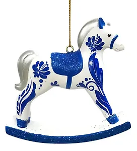 Новогоднее подвесное украшение Лошадка (полирезина) (8,5х8,5) (95495)
