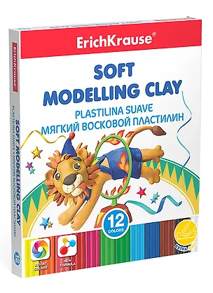 Пластилин 12цв 156гр восковой, стек, ErichKrause 2928545