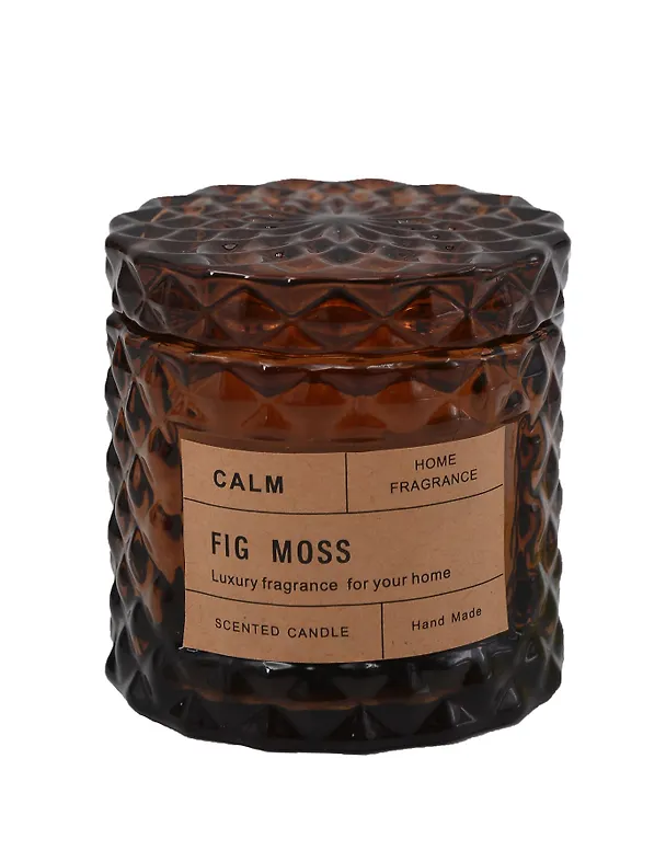 Свеча ароматическая в стакане с крышкой Fig Moss (50г) (коробка) (12-EDENG-202505-HD16) 3111191 — 1