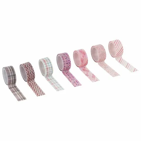 Клейкие WASHI-ленты д/декора Оттенки розового, 15мм*3м, 7цв, рисовая бумага, ОСТРОВ СОКРОВИЩ, 661704 2811391 — 4