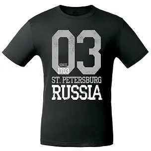 Сувенир, АКМ, Футболка СПб. 03 Russia цв.черный размер XL 323901
