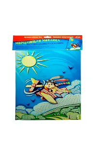 Самокл. мерцающая мозаика из мягк. пластика Заяц-авиатор (C1573-19) (набор для дет. творч.)