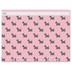 Папка для документов, Феникс+ СОБАЧКИ А4, 1  отделение, пластик, перфорация, гибкая молни