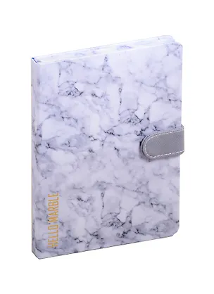 Блокнот с магнитной застежкой Hello marble (мрамор серый) (золотое тиснение) (256стр) (13x19) 2788376
