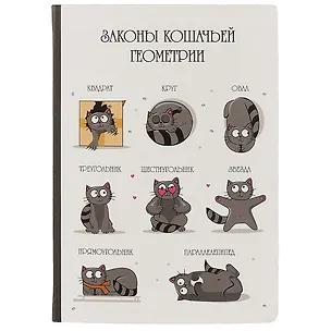 Блокнот «Законы кошачьей геометрии», 192 страницы, А5 2698973