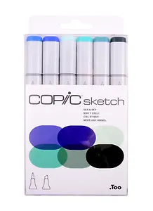 Набор маркеров Copic Sketch "Небо и море", 6 цветов