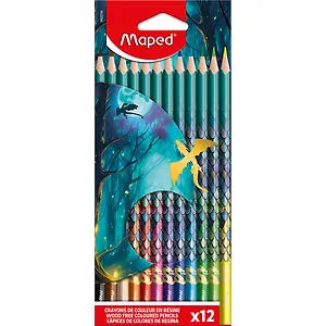 Карандаши цветные 12цв "DRAGON" треугольные, пластик., к/к, блист., MAPED