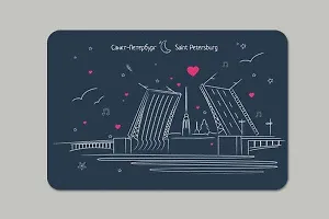 Открытка 10*15 линии Дворцовый мост О/013/001