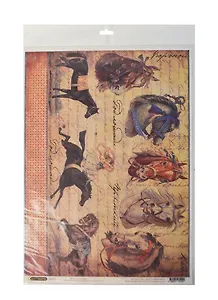 Рисовая бумага для декупажа Craft Premier Год Лошади (28,2х38,4см) (25 г/м)