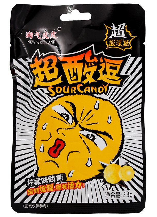 Леденцы кислые NEW WELLLAND Sour Candy со вкусом лимона, 23г 3107198 — 1