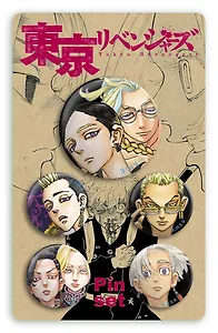 Набор значков Токийские мстители. Антагонисты (металл) (5 штук)